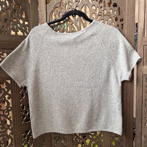 Kirkland Beige Cashmere Short Sleeve Sweater Size Large - Picture 3 of 3